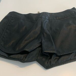 Black leather shorts size medium new condition